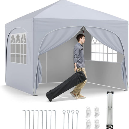 Goplus 10 X 10 FT Pop up Canopy Tent with 4 Removable Sidewall