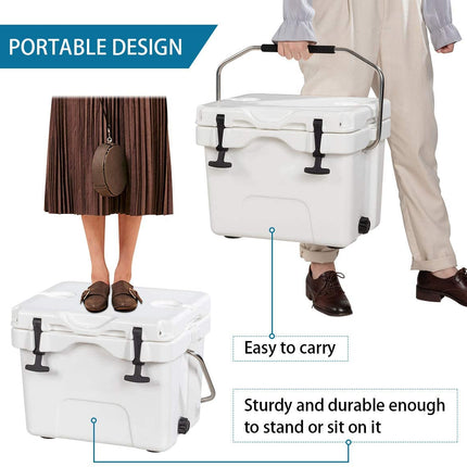 16 Quart Cooler, Portable Insulated Ice Chest - GoplusUS