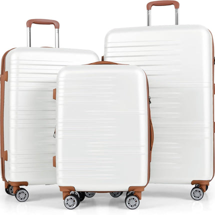 Goplus 20in/24in/28in PC+ABS Hard Shell Suitcase Set with TSA Lock | 3 Piece Luggage Set