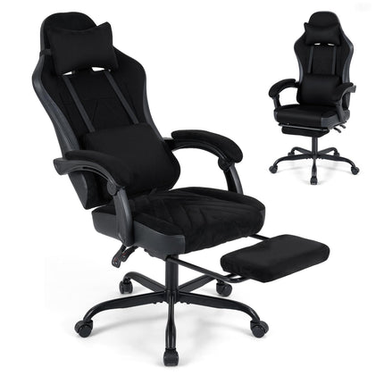Goplus Gaming Chair with Footrest Lumbar Support High Back Ergonomic Game Chair