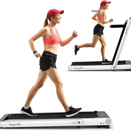 Goplus 2 in 1 Folding Treadmill, 4.75HP Superfit Under Desk Electric Treadmill with APP Control