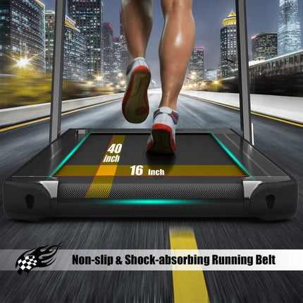 2 in 1 Folding Treadmill with Dual Display, 2.25HP Superfit Under Desk Electric Pad - GoplusUS