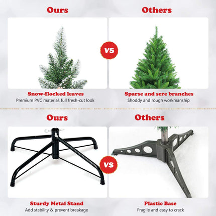 5ft, 6FT 7.5FT Artificial Pencil Christmas Tree - GoplusUS