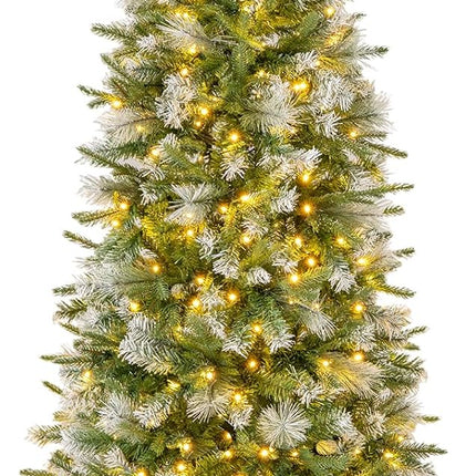 Goplus 9FT / 7.5FT / 6F TArtificial Hinged Xmas Tree with Flocked Frosted Tips