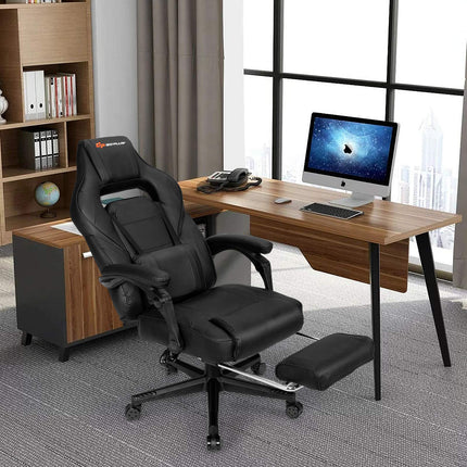 Massage Gaming Chair, Seat Height Adjustment Racing Computer Office Chair - GoplusUS