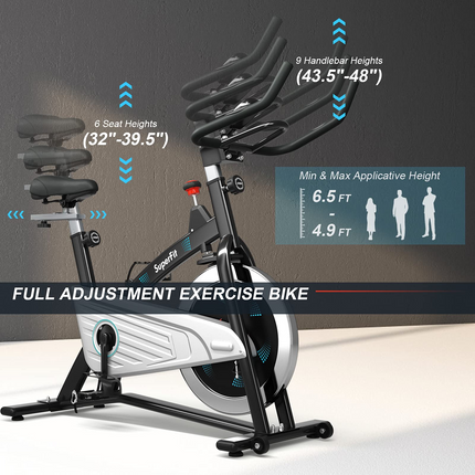 Goplus Magnetic Stationary Bike, Indoor Exercise Cycling Bike Smooth Belt Drive - GoplusUS
