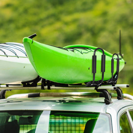 Goplus Kayak Carrier Universal 2 Pair J- Shape Rack Canoe Boat Surf Ski Roof Top Mounted - GoplusUS