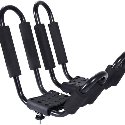2 Pairs Kayak Roof Rack, Universal Kayak Carrier J-Bar Rack with 4 Tie Down Straps - GoplusUS