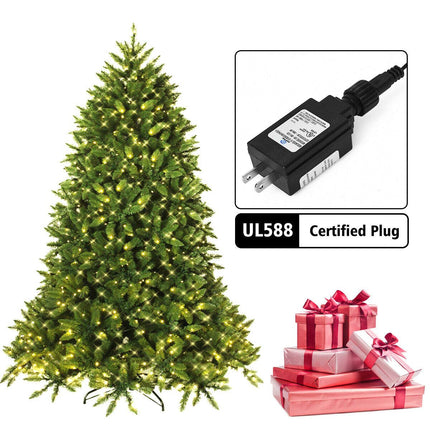 7.5ft Prelit Christmas Tree, Premium Hinged Artificial Fir Tree - GoplusUS