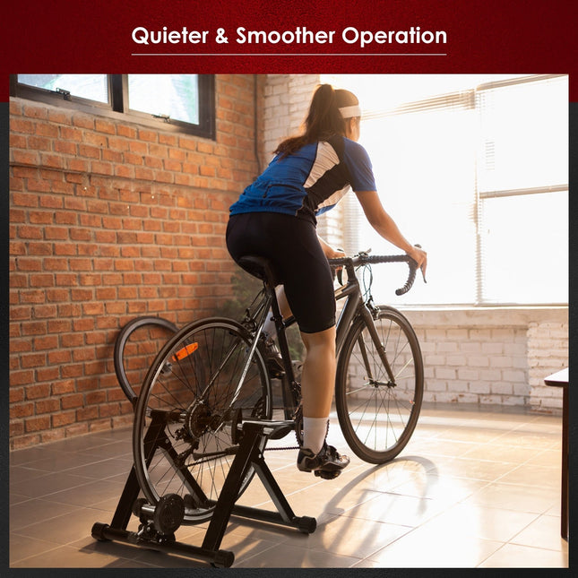 Bike Trainer Stand, Indoor Steel Exercise Bicycle Trainers with Magnetic Flywheel - GoplusUS