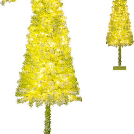 Goplus Pre-Lit Whimsical Christmas Tree Bendable Grinchs Xmas Tree for Home Decoration