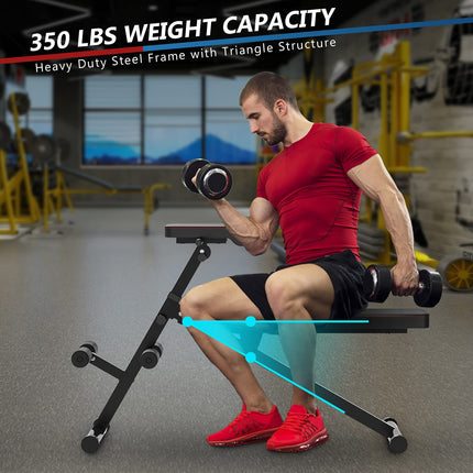 Multifunctional Weight Bench, Foldable Exercise Bench with Adjustable Positions - GoplusUS
