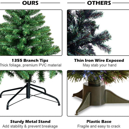 Artificial Douglas Christmas Tree Easy Assembly Xmas Tree for Indoor and Outdoor - GoplusUS