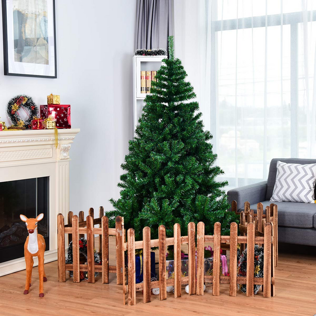 Goplus Artificial Christmas Tree, Unlit Premium Hinged Spruce Xmas Tree with Solid Metal Stand, for Outdoor and Indoor Decor - GoplusUS