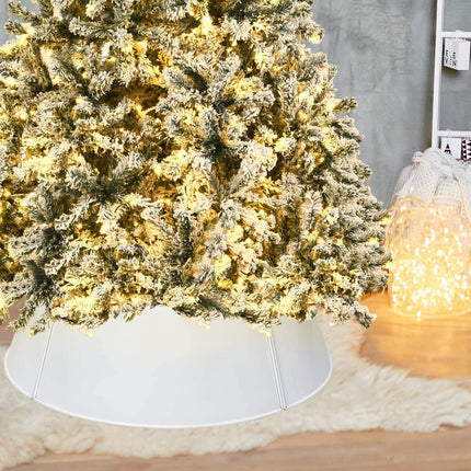 Galvanized Metal Christmas Tree Collar Easy Set Up, 30-Inch Diameter Base - GoplusUS