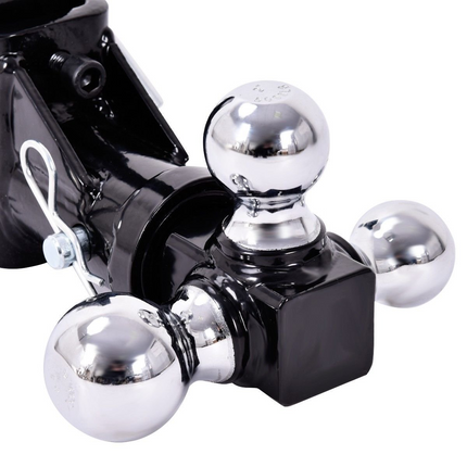 Triple Ball Swivel Adjustable Drop Turn Trailer Tow Hitch Mount for 2" Receiver
