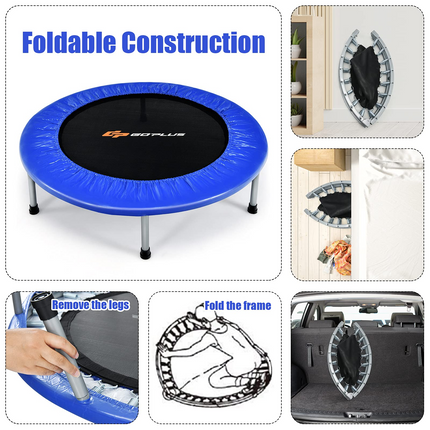 Goplus Mini Folding Trampoline, Foldable Fitness Rebounder for Children - GoplusUS