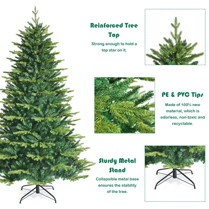Goplus Christmas Tree, PVC & PE Branch Tips, Indoor Holiday Festival Decoration for Residential Commercial Use - GoplusUS