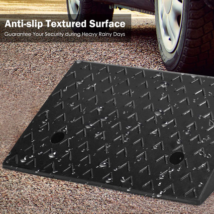 Goplus 2PCS Rubber Car Curb Ramps, 5" Rise Portable Lightweight Threshold Ramp Set - GoplusUS