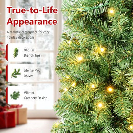 Goplus 6ft/7ft/8ft Pre-Lit Artificial Christmas Tree with Remote Control