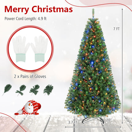 Goplus 6ft/7ft/8ft Pre-Lit Artificial Christmas Tree with Remote Control