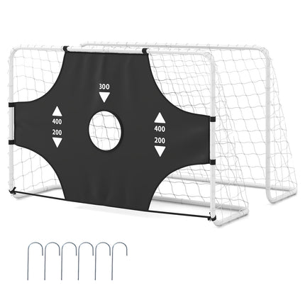 Goplus Soccer Goal Set for Backyard 2-in-1 Football Net with Removable Target Cloth