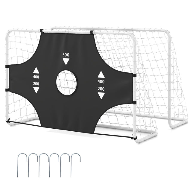 Goplus Soccer Goal Set for Backyard 2-in-1 Football Net with Removable Target Cloth