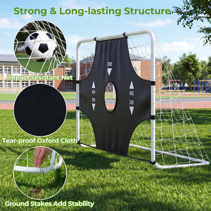 Goplus Soccer Goal Set for Backyard 2-in-1 Football Net with Removable Target Cloth