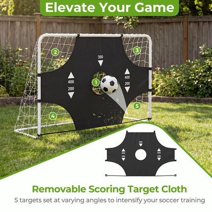 Goplus Soccer Goal Set for Backyard 2-in-1 Football Net with Removable Target Cloth