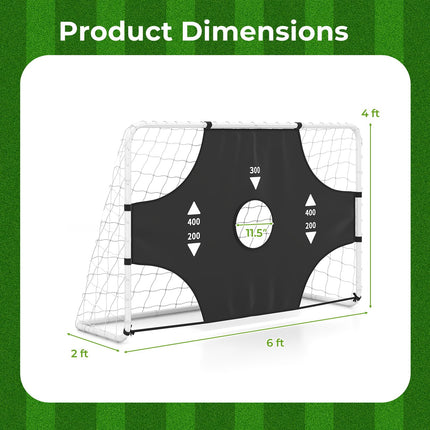 Goplus Soccer Goal Set for Backyard 2-in-1 Football Net with Removable Target Cloth