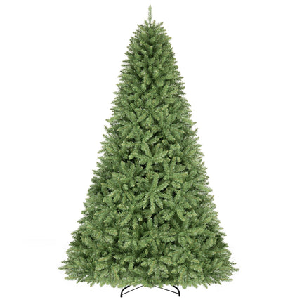 Goplus Artificial Christmas Tree | Unlit Hinged Full Xmas Tree with Folding Metal Stand