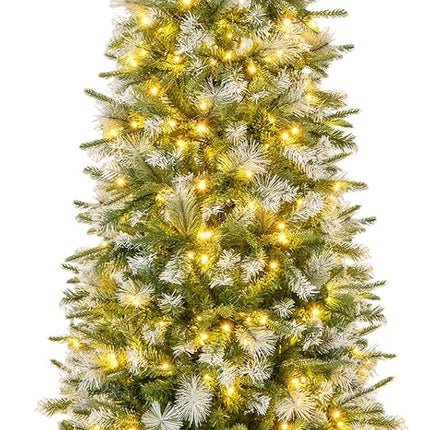 Goplus 9FT / 7.5FT / 6F TArtificial Hinged Xmas Tree with Flocked Frosted Tips