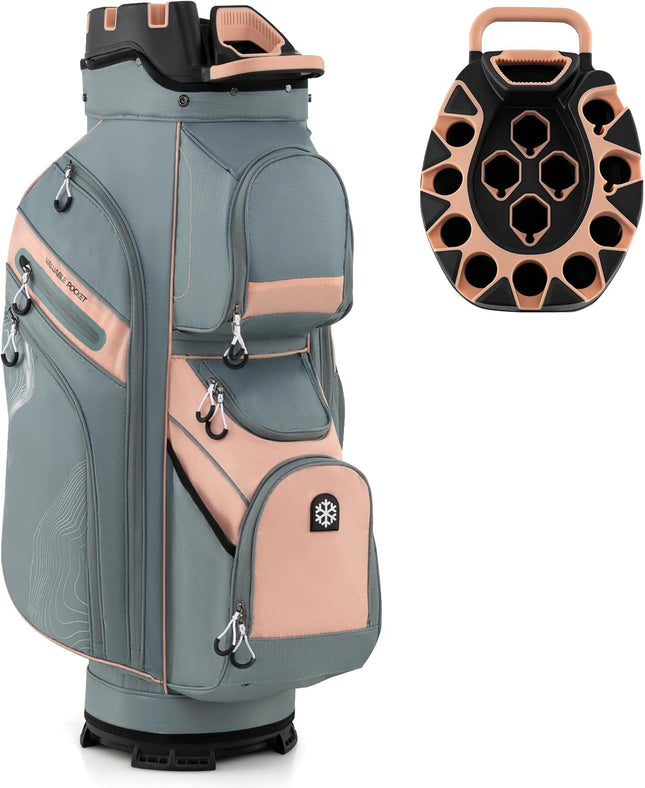 Goplus Lightweight Golf Cart Bag | Molded Lock Top Golf Club Bag for Men Women