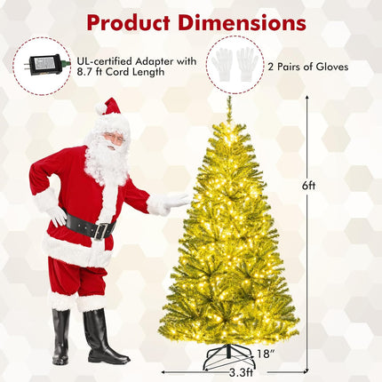 Goplus Pre-Lit Remote Control Artificial Christmas Tree Home Office Holiday Decoration