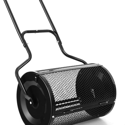 Goplus 24 inch Compost Spreader for Lawn, Lightweight Metal Mesh Lawn Roller Double Side Latches for Topdressing & Seedling