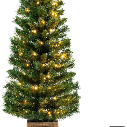 Goplus 4ft Pre-Lit Christmas Tree for Entrances