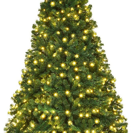 Pre-Lit PVC Artificial Christmas Tree Auto-Spread/Close up Premium Spruce Hinged