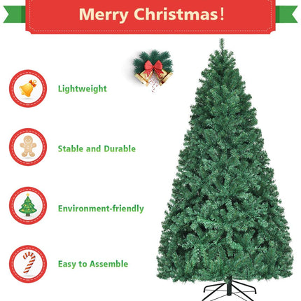 Pre-Lit PVC Artificial Christmas Tree Auto-Spread/Close up Premium Spruce Hinged
