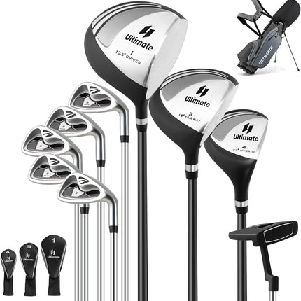 Goplus Complete Golf Club Set for Men, 9 Pieces Golf Clubs with Stand Bag, Men's Right Handed