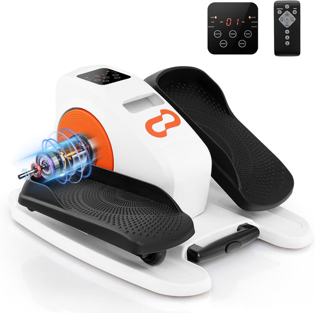 Goplus Under Desk Elliptical Machine, Electric Seated Pedal Exerciser with LED Display Monitor