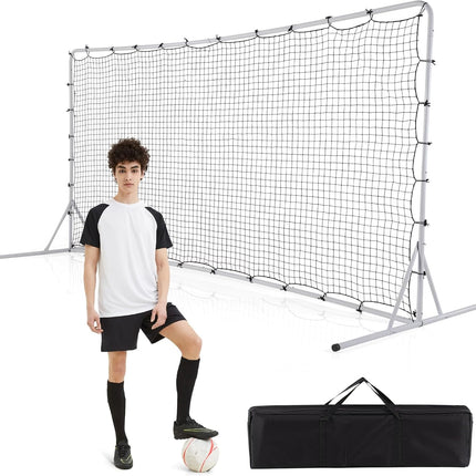 Goplus Soccer Rebounder Net, 12FTx6FT Soccer Training Equipment w/Portable Carrying Bag