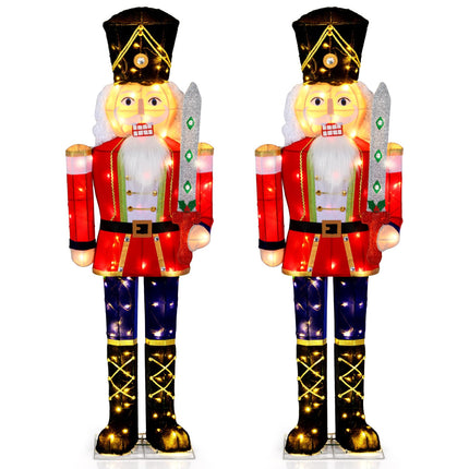 Goplus 5 FT Nutcracker Christmas Decor Outdoor with 100 LED Lights