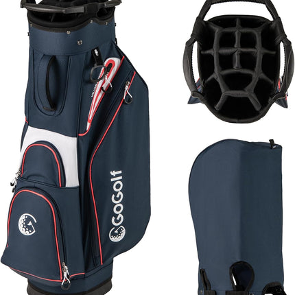 Goplus Lightweight Portable Golf Bag with 14-Way Divider Top 6 Zippered Pockets