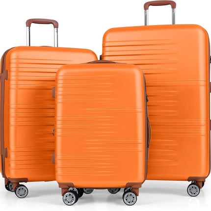 Goplus 20in/24in/28in PC+ABS Hard Shell Suitcase Set with TSA Lock | 3 Piece Luggage Set