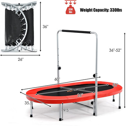 Foldable Trampoline, Double Mini Kids Trampoline Rebounder - GoplusUS