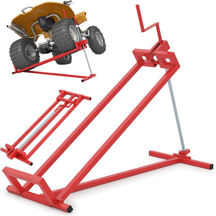 Goplus 880LBS Folding Riding Mower Lift Jack with Adjustable Height & Angle