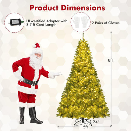 Goplus Pre-Lit Remote Control Artificial Christmas Tree Home Office Holiday Decoration