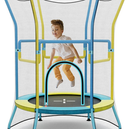 Goplus Kids Trampoline for Toddlers, ASTM Approved Mini Trampoline w/Heightened Safety Enclosure Net