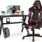 Goplus Gaming Desk & Chair Combo Set, Racing Style X Shaped E-Sport Gamer Desk & PVC Computer Chair - GoplusUS