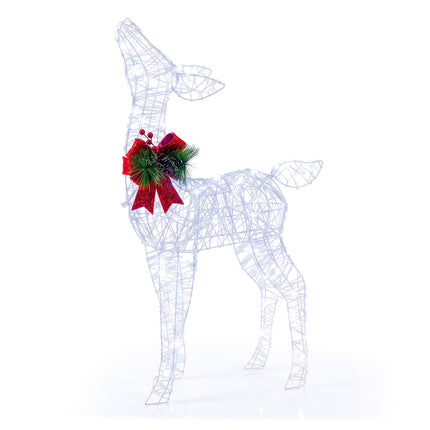 Goplus 3FT Christmas Pre-Lit Reindeer w/50 Cold White LED Lights